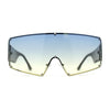 Oceanic Gradient Oversized Squared Shield Rimless Mob Sunglasses