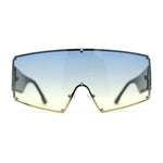 Oceanic Gradient Oversized Squared Shield Rimless Mob Sunglasses