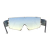 Oceanic Gradient Oversized Squared Shield Rimless Mob Sunglasses