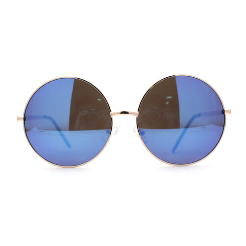 Color Mirror Iconic Hippie Oversize Round Circle Lens Sunglasses