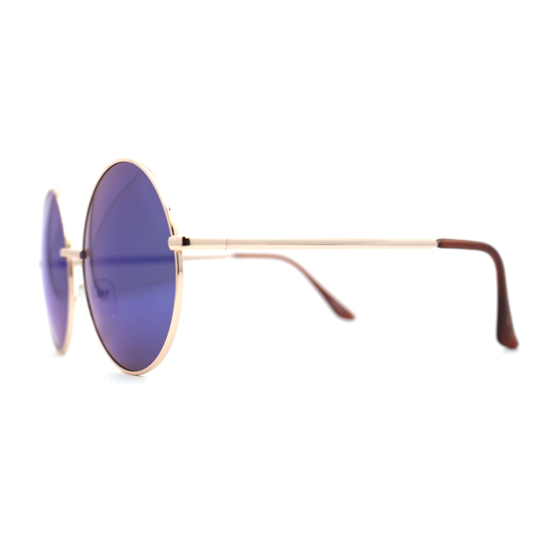 Color Mirror Iconic Hippie Oversize Round Circle Lens Sunglasses