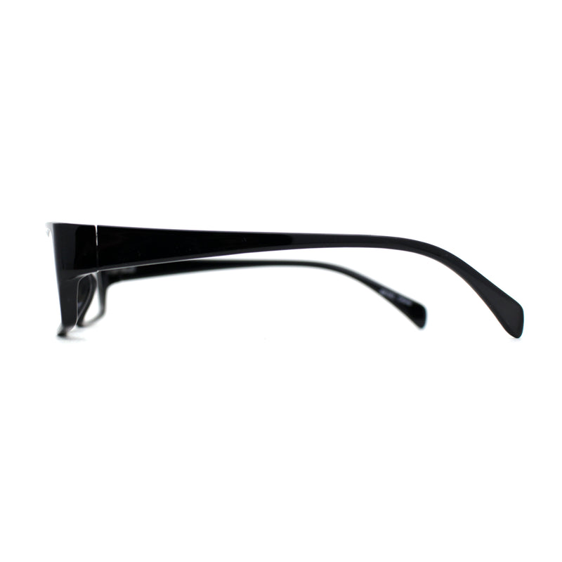 Black Classic Narrow Rectangular Professor Style Plastic Fashion Eye Glasses