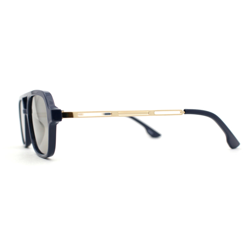 Classic Mens Thin Snug Flat Top Double Bridge Racer Plastic Sunglasses