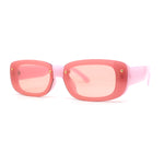 Womens Mod Rimless Rectangle Plastic Trendy Sunglasses
