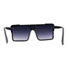 Mens Luxury Mod Rimless Block Lens Shield Oversize Sunglasses