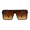 Mens Luxury Mod Rimless Block Lens Shield Oversize Sunglasses