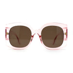 Womens Thick Temple Plastic Square Mod Butterfly Sunglasses
