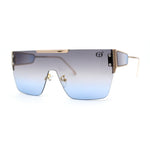 Rimless Flat Top Shield Side Visor Metal Rim Sunglasses