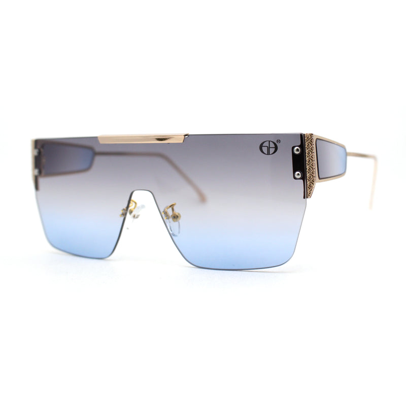 Silver Metal Sporty Visor Sunglasses