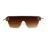 Rimless Flat Top Shield Side Visor Metal Rim Sunglasses