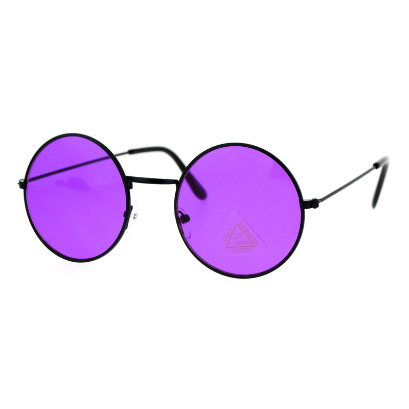 SA106 Retro Vintage Flat Color Circle Round Lens Sunglasses