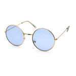 SA106 Retro Vintage Flat Color Circle Round Lens Sunglasses