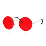 SA106 Retro Vintage Flat Color Circle Round Lens Sunglasses