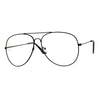 Mens Metal Rim Oversize Officer Clear Lens Eye Glasses