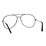 Mens Metal Rim Oversize Officer Clear Lens Eye Glasses
