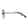 Mens Metal Rim Oversize Officer Clear Lens Eye Glasses