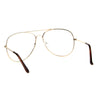 Mens Metal Rim Oversize Officer Clear Lens Eye Glasses
