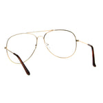 Mens Metal Rim Oversize Officer Clear Lens Eye Glasses