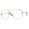 Mens Metal Rim Oversize Officer Clear Lens Eye Glasses