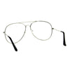 Mens Metal Rim Oversize Officer Clear Lens Eye Glasses