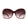 Womens Rhinestone Jewel Butterfly Exposed Lens Diva Sunglasses