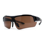 Mens 90s Wrap Baseball Half Rim Sport Driving HD Lens Sunglasses