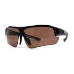 Mens 90s Wrap Baseball Half Rim Sport Driving HD Lens Sunglasses