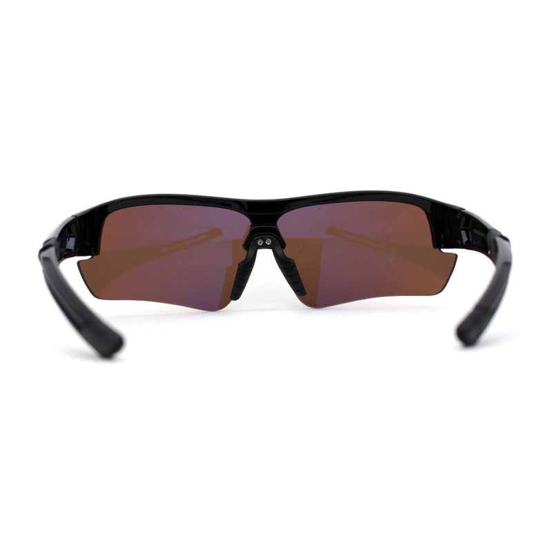 Mens 90s Wrap Baseball Half Rim Sport Driving HD Lens Sunglasses