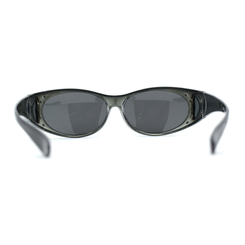 Polarized Womens 60mm Rhinestone Oval Fit Over Sunglasses
