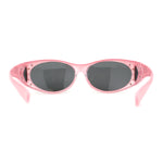 Polarized Womens 60mm Rhinestone Oval Fit Over Sunglasses