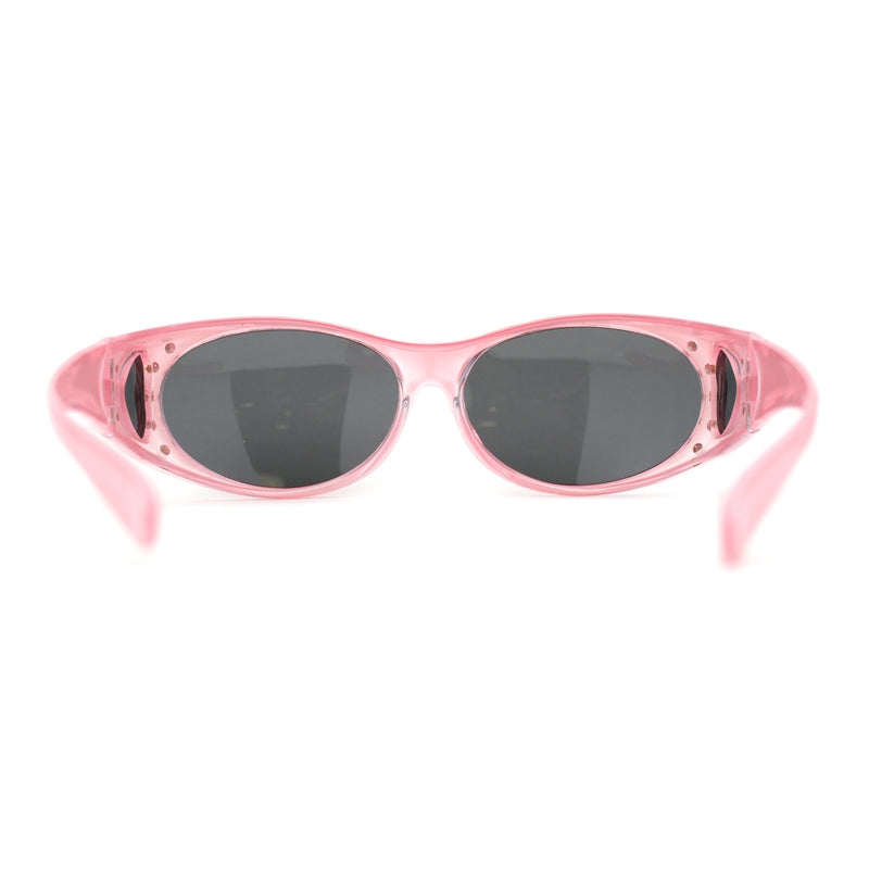 Polarized Womens 60mm Rhinestone Oval Fit Over Sunglasses