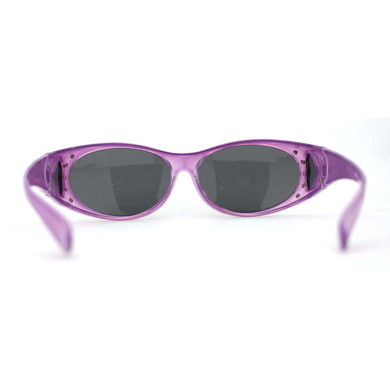 Polarized Womens 60mm Rhinestone Oval Fit Over Sunglasses