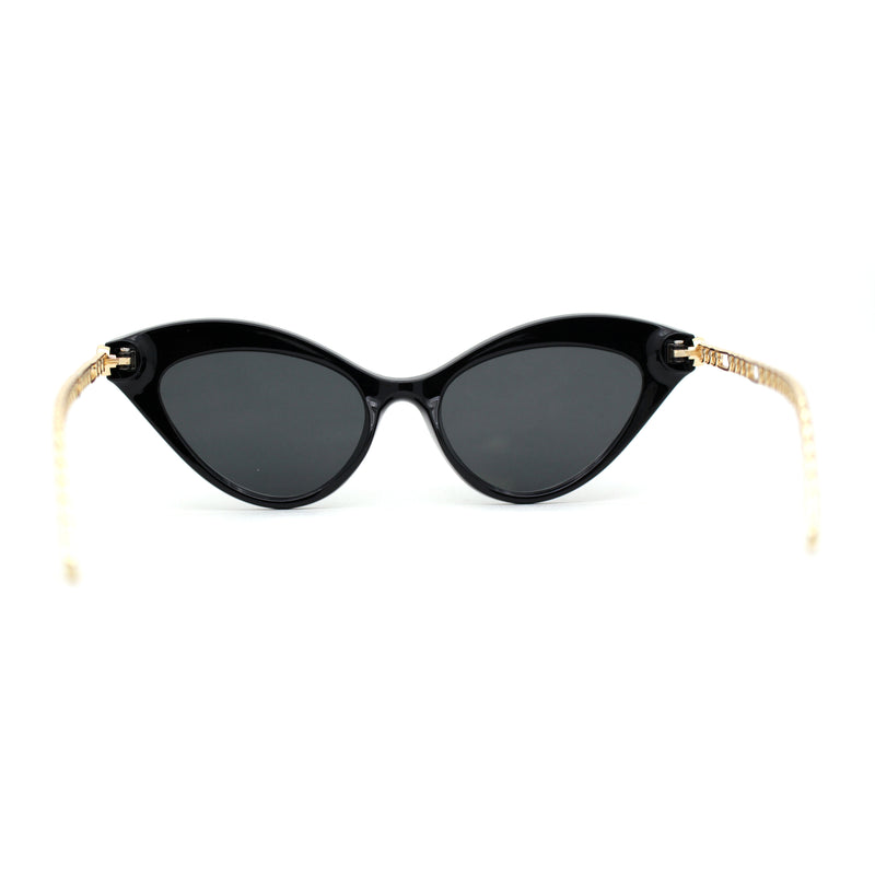 Womens Gothic Metal Chain Arm Cat Eye Sunglasses
