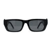 Womens Rectangle Mod Thick Arm Plastic Minimal Sunglasses
