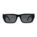 Womens Rectangle Mod Thick Arm Plastic Minimal Sunglasses