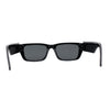 Womens Rectangle Mod Thick Arm Plastic Minimal Sunglasses