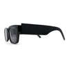 Womens Rectangle Mod Thick Arm Plastic Minimal Sunglasses