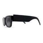 Womens Rectangle Mod Thick Arm Plastic Minimal Sunglasses