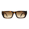Womens Rectangle Mod Thick Arm Plastic Minimal Sunglasses