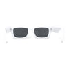 Womens Rectangle Mod Thick Arm Plastic Minimal Sunglasses