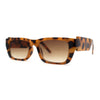 Womens Rectangle Mod Thick Arm Plastic Minimal Sunglasses