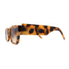 Womens Rectangle Mod Thick Arm Plastic Minimal Sunglasses