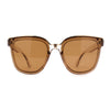 Womens Metal Brow Line Inset Lens Horn Rim Fashion Sunglasses