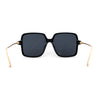 Womens Luxury Thin Metal Arm Mod Rectangle Butterfly Sunglasses