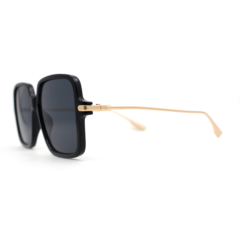 Womens Luxury Thin Metal Arm Mod Rectangle Butterfly Sunglasses