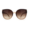 Womens Round Cat Eye Rimless Plastic Butterfly Designer Sunglasses