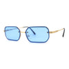 Luxury Rimless Metal Engraving Frame Thin Rectangle Sunglasses