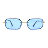 Luxury Rimless Metal Engraving Frame Thin Rectangle Sunglasses