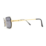 Luxury Rimless Metal Engraving Frame Thin Rectangle Sunglasses