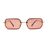 Luxury Rimless Metal Engraving Frame Thin Rectangle Sunglasses